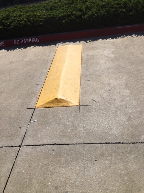 Lockhart Texas Speed Bump At Apartment Complex Painted Yellow